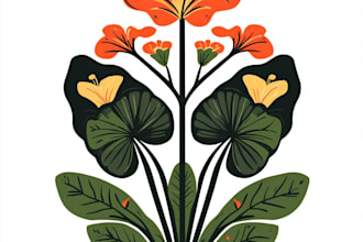 create botanical, mystic, logo design illustration