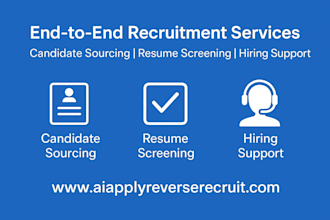 provide recruitment candidate sourcing screening and end to end hiring