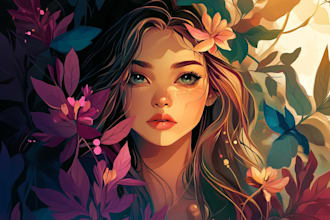 paint a character illustration in a fantasy world
