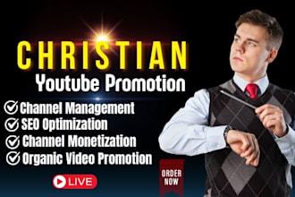 do organic christian youtube video promotion, channel grow subscription