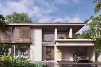 create 3d exterior rendering for house