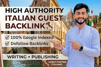 write and publish italian blog  on high traffic italian sites
