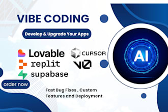 develop, modify, or fix apps in vibe coding, replit, lovable, v0, and base 44