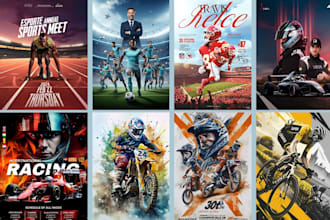 design professional sports posters, modern banner and flyers