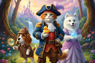 create a unique disney pet portrait