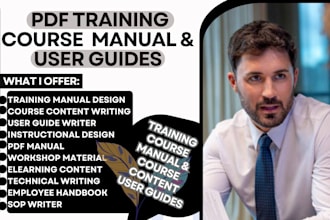write, design pdf training course manual, workbook or kids worksheet