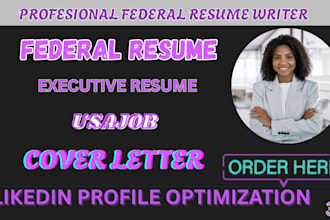 write a professional federal resume, executive, usajobs resume writing