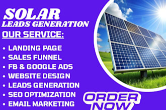 generate solar leads, roofing and construction leads via google and facebook ads