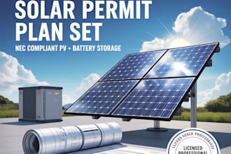 pe stamp solar permit plan set nec compliant pv battery storage system design