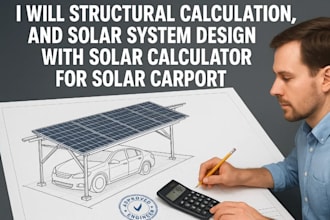 structural calculation, solar system with solar calculator for solar carport