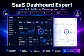 develop nextjs saas app dashboard and admin panel
