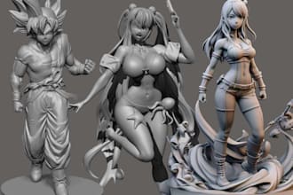 sculpt custom 3d anime figures miniatures action figure 3d print paint and ship