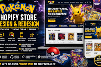 build pokemon shopify store pokemon website game card trading card shopify store