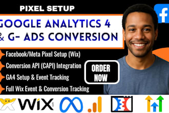 connect facebook ads meta pixel conversion API ga4 google tag manger to you wix
