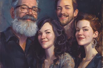 create custom portrait art, family portrait illustration