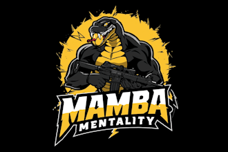 design creative mamba mentality logo for you in just two day