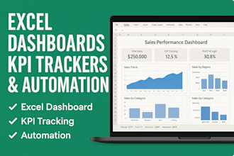 build excel dashboards, KPI trackers and automation