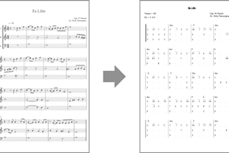 transcript of staff notation to numeric notation