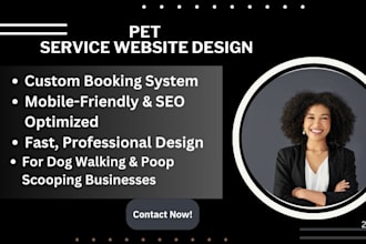 design a professional website for dog walkers and poop scooper services