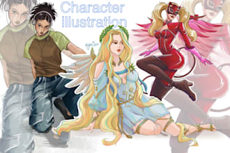 draw custom character illustration or fan art