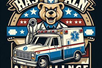 design high quality hospital vintage logo with t shirt design