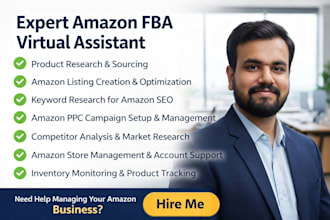 be your amazon virtual assistant for amazon fba store management