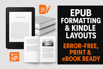 format kindle manuscripts, epub flowable, interior graphics, and ebook layouts