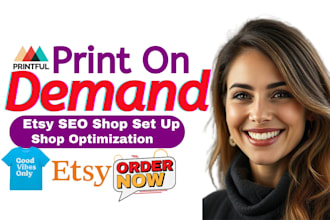 setup trendy etsy print on demand store with printful and printify etsy