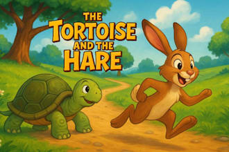 illustrate disney pixar style color children story book, book cover design