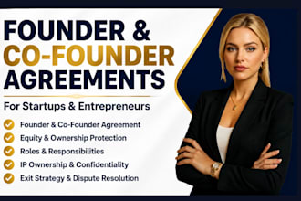 draft founder and co founder agreement for startups, entrepreneurs and investors
