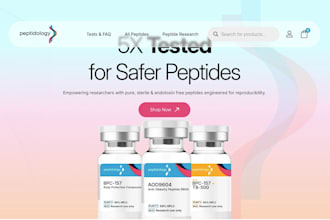 build peptide website research peptide website with payment integration