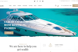 build wordpress yatch rental website ship rental website boat hire canoe website