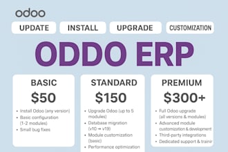 update install upgrade odoo v10 to v19 odoo module customization do odoo erp