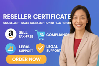 get resale reseller certificate USA seller sales tax exemption id llc permit