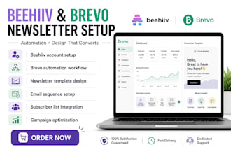 setup beehiiv newsletter automation beehive landing page brevo email template