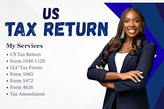 prepare and efile US tax returns, us tax filling, llc tax form 1040, 1120