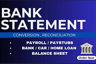 reconcile bank statement PDF to editable format