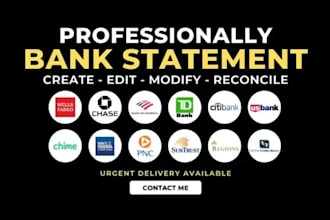 reconcile bank statement PDF to editable format