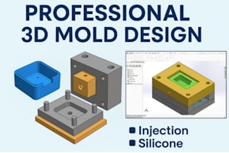 design 3d mold design, injection mold, slip casting mold, for manufacturing