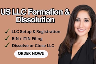do US llc formation, registration, ein, and dissolve llc boi for non residents