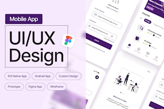 do mobile app UI UX design, ios app design, figma app mockup