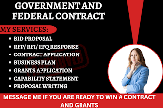 win government contract, bid proposal, write rfp, rfq, rfi for businesses grants