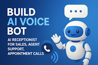 build ai voice bot, ai receptionist for sales, agent support, appointment calls