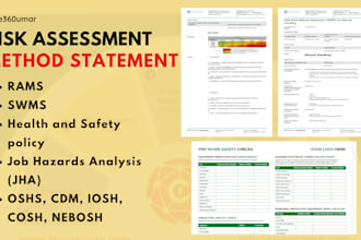 make health and safety, risk assesment, method statement and hse plans