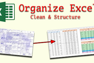 organize, clean and structure your excel spreadsheets