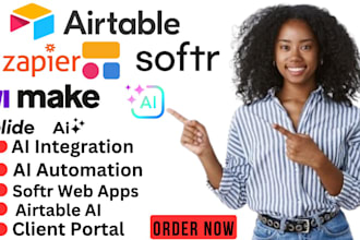 do ai integration with airtable, no code app builders, glide, softr, jotform