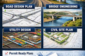 professional civil engineering permit drawing for roadways bridges utility