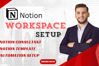 be your notion consultant, setup notion workspace, notion template, automation