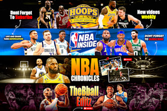 create youtube banner and logo for your basketball, nba, soccer, sports channel