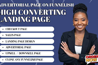 clone shopify landing product page, advertorial page in funnelish